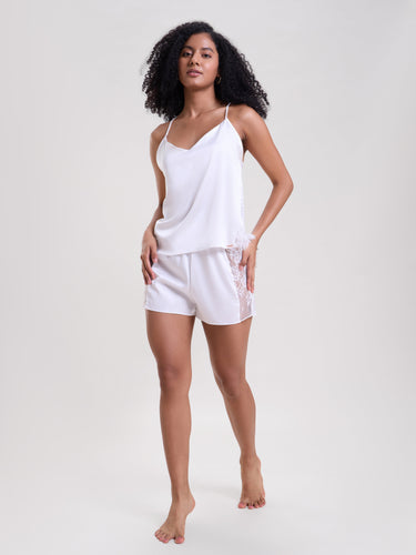 White Cami Top And Shorts